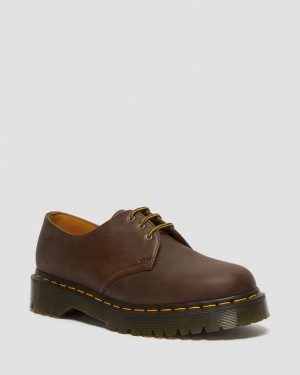Dr. Martens 1461 Bex Crazy Horse Leather Oxford Shoes Marrom Escuro | SN-DM85149