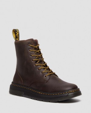 Dr. Martens Crewson Crazy Horse Leather Everyday Boots Marrom Escuro | SN-DM84149