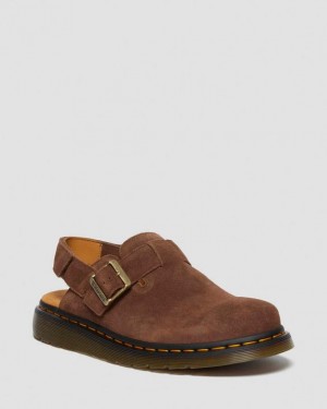 Dr. Martens Jorge II Bronx Suede Slingback Mule Marrom | SN-DM84614