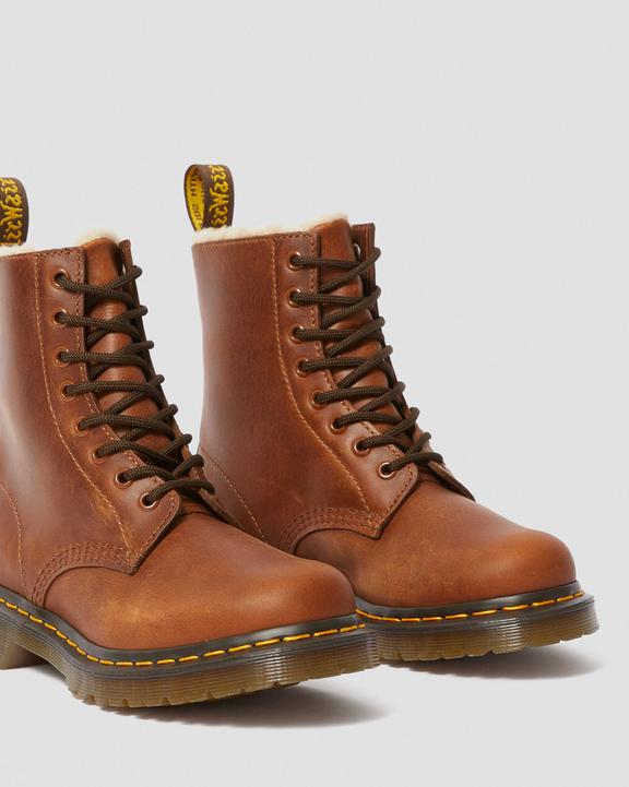 Dr. Martens 1460 Faux Fur Lined Lace Up Boots Marrom | SN-DM84436
