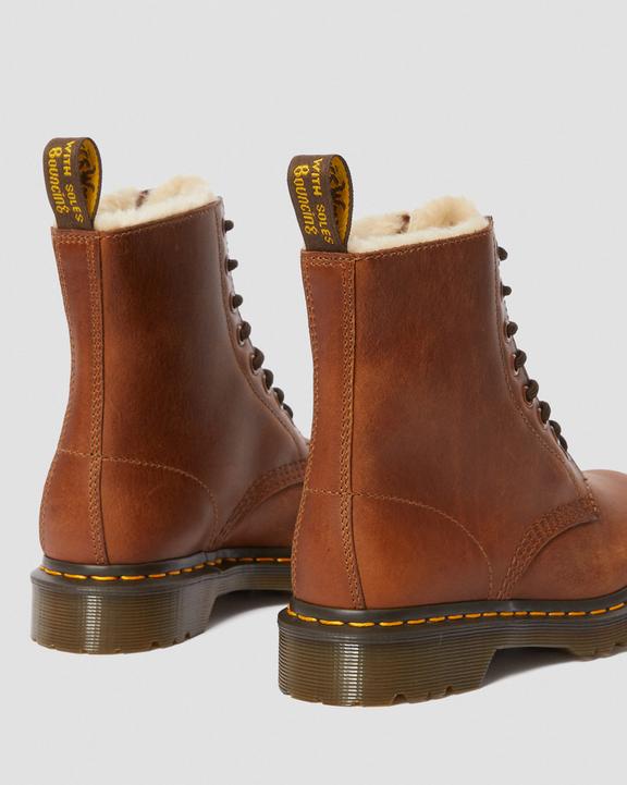 Dr. Martens 1460 Faux Fur Lined Lace Up Boots Marrom | SN-DM84436