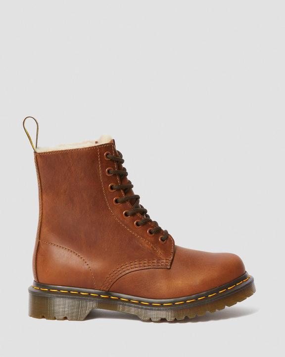 Dr. Martens 1460 Faux Fur Lined Lace Up Boots Marrom | SN-DM84436