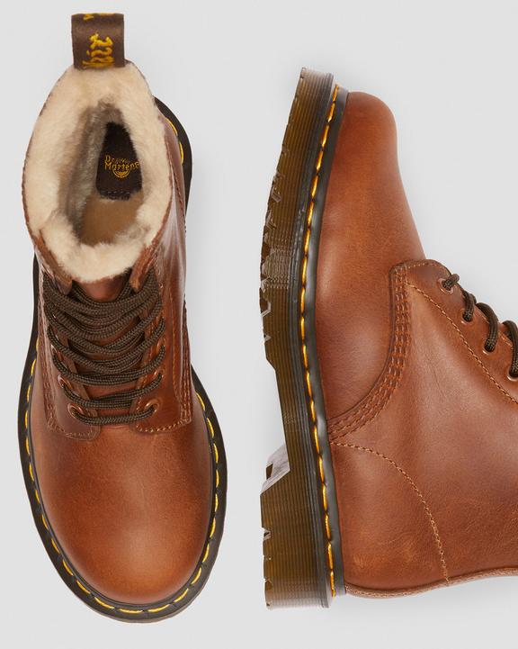 Dr. Martens 1460 Faux Fur Lined Lace Up Boots Marrom | SN-DM84436