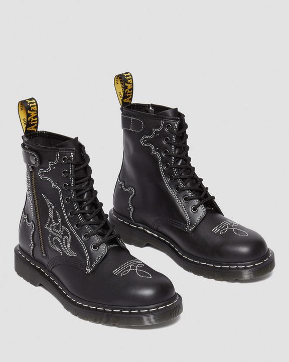 Dr. Martens 1460 Gothic Americana Leather Lace Up Boots Pretas | SN-DM84807