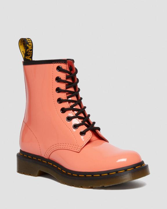 Dr. Martens 1460 Patent Leather Lace Up Boots Coral | SN-DM84128