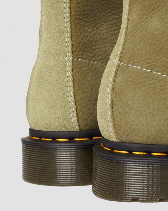 Dr. Martens 1460 Tumbled Nubuck Leather Lace Up Boots Verde Oliva | SN-DM84872