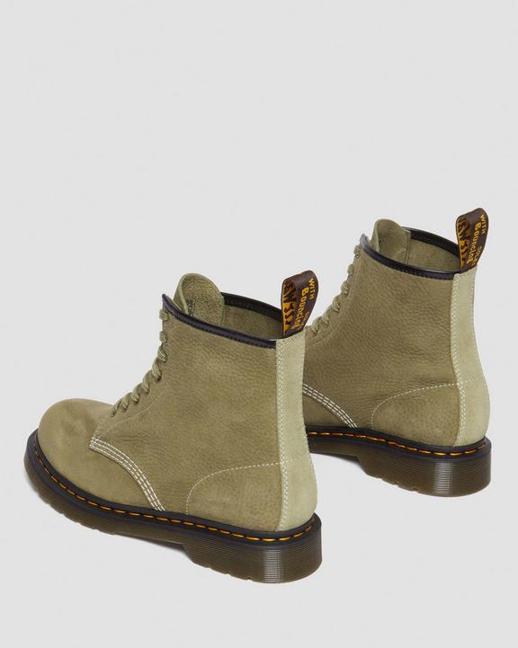 Dr. Martens 1460 Tumbled Nubuck Leather Lace Up Boots Verde Oliva | SN-DM84872