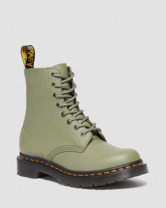 Dr. Martens 1460 Virginia Leather Boots Verde Oliva | SN-DM84291