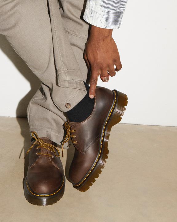 Dr. Martens 1461 Bex Crazy Horse Leather Oxford Shoes Marrom Escuro | SN-DM84731