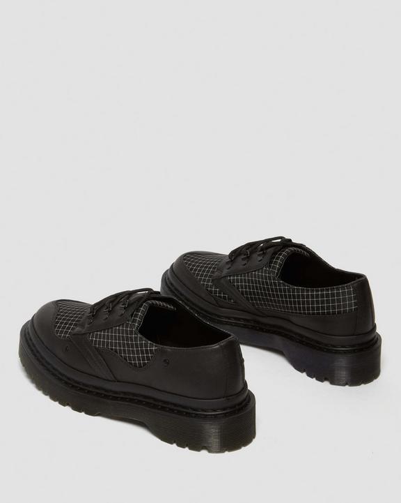 Dr. Martens 1461 Bex Ripstop Grid Oxford Shoes Black/Black/White | SN-DM84727