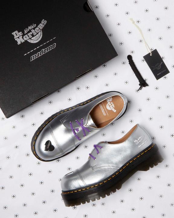Dr. Martens 1461 Platform MADEME Leather Oxford Shoes Prateadas | SN-DM84717