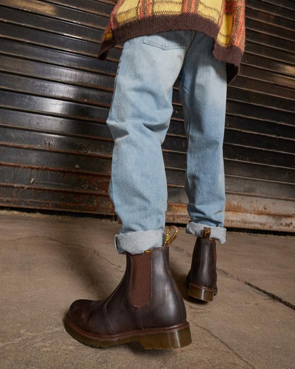 Dr. Martens 2976 Crazy Horse Leather Chelsea Boots Marrom | SN-DM84905