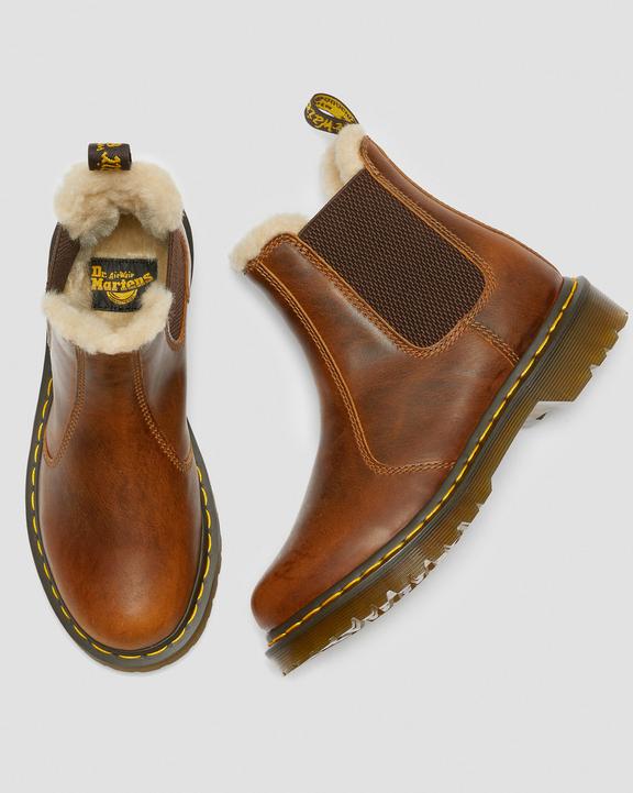 Dr. Martens 2976 Faux Fur Lined Chelsea Boots Marrom | SN-DM84345