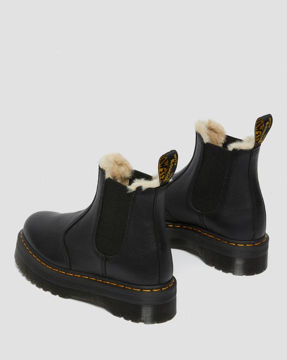 Dr. Martens 2976 Faux Fur Lined Platform Chelsea Boots Pretas | SN-DM84654