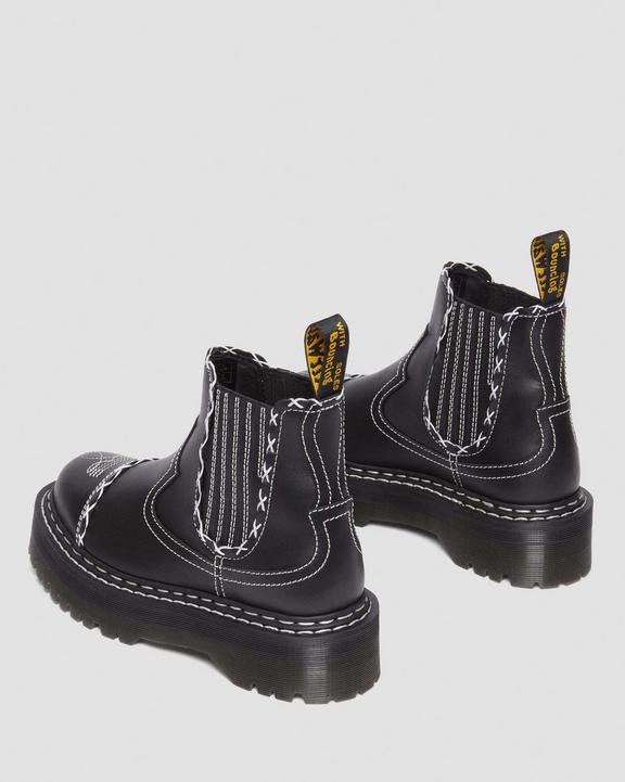 Dr. Martens 2976 Gothic Americana Leather Platform Chelsea Boots Pretas | SN-DM85115