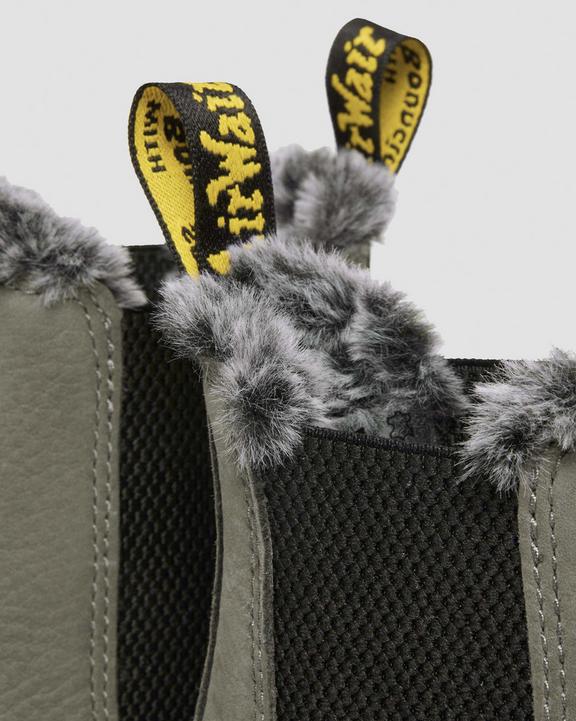 Dr. Martens 2976 Leonore Faux Fur Lined Nubuck Chelsea Boots Cinzentas | SN-DM84328