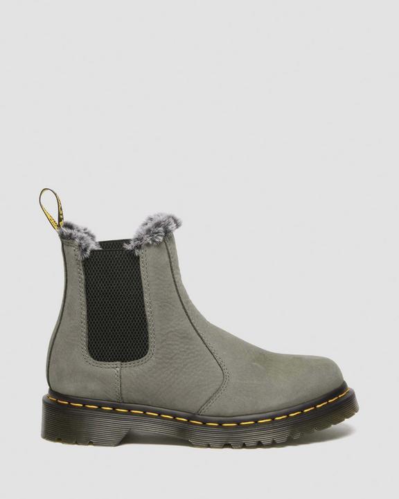 Dr. Martens 2976 Leonore Faux Fur Lined Nubuck Chelsea Boots Cinzentas | SN-DM84328