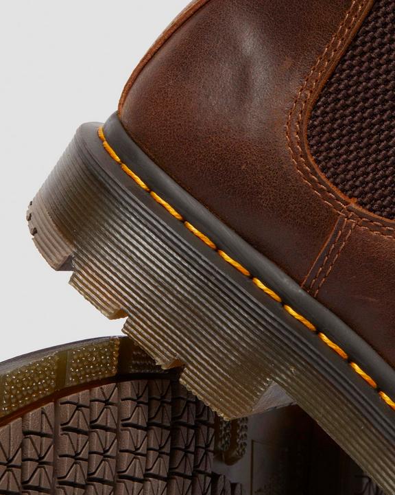 Dr. Martens 2976 Slip Resistant Parker Life Shield Chelsea Boots Marrom Escuro | SN-DM84365