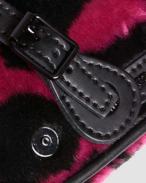 Dr. Martens 7 Inch Faux Fur Cow Print Crossbody Bag Pink/Black | SN-DM84755