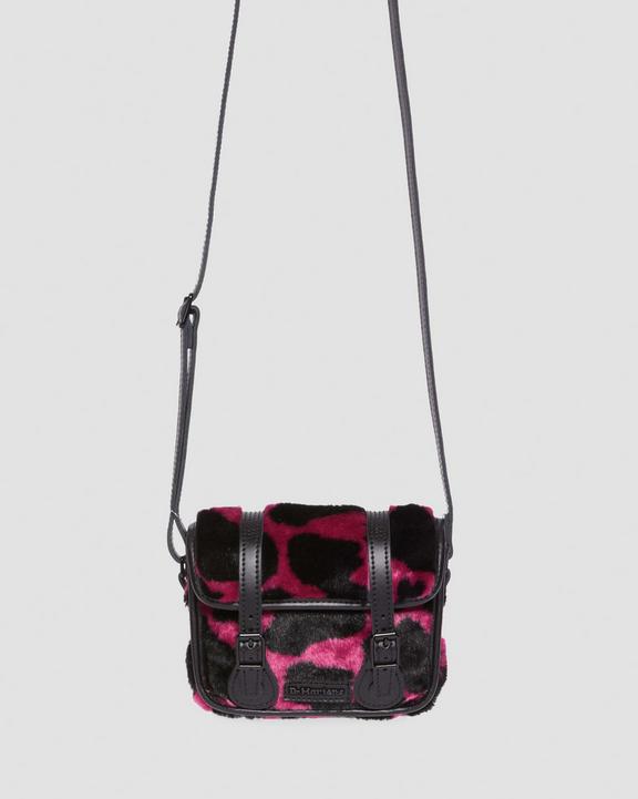 Dr. Martens 7 Inch Faux Fur Cow Print Crossbody Bag Pink/Black | SN-DM84755