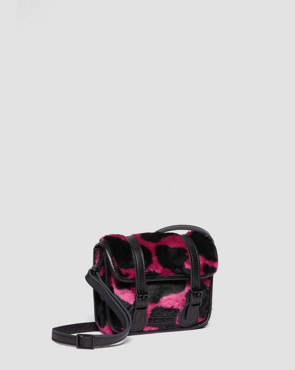 Dr. Martens 7 Inch Faux Fur Cow Print Crossbody Bag Pink/Black | SN-DM84755