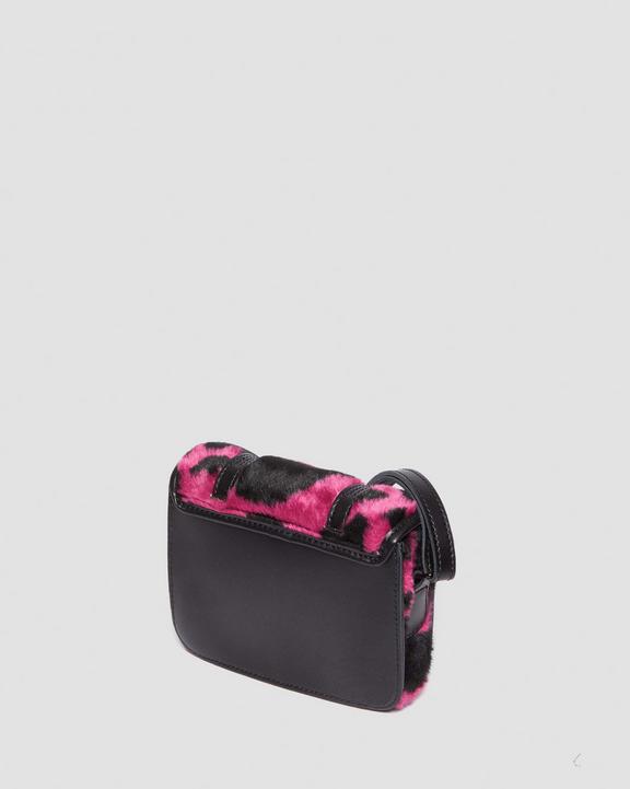 Dr. Martens 7 Inch Faux Fur Cow Print Crossbody Bag Pink/Black | SN-DM84755