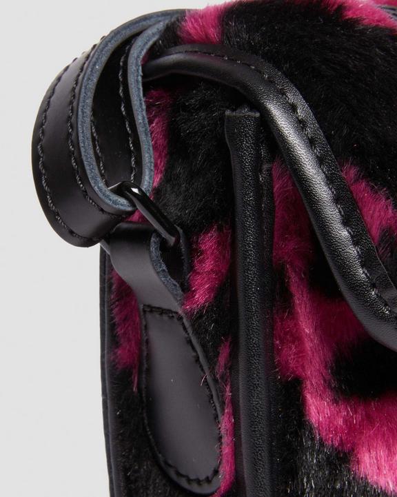 Dr. Martens 7 Inch Faux Fur Cow Print Crossbody Bag Pink/Black | SN-DM84755
