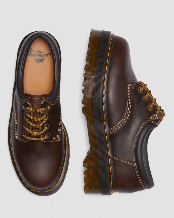Dr. Martens 8053 Arc Crazy Horse Leather Platform Casual Shoes Marrom Escuro | SN-DM85157