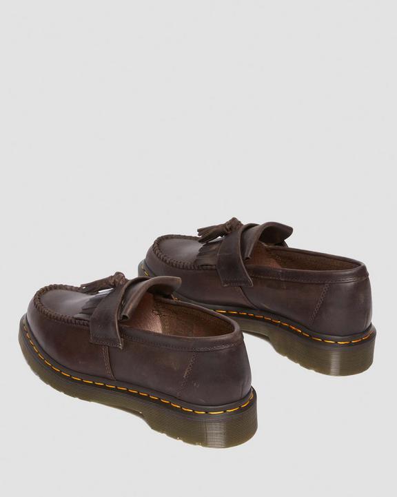 Dr. Martens Adrian Crazy Horse Leather Tassel Loafers Marrom Escuro | SN-DM85012