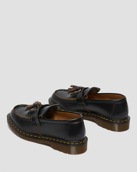 Dr. Martens Adrian Made in England Quilon Leather Tassel Loafers Pretas | SN-DM84485