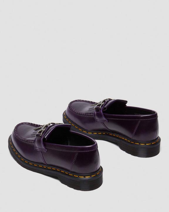 Dr. Martens Adrian Snaffle Bone Charm Tassel Loafers Roxo Escuro | SN-DM85022