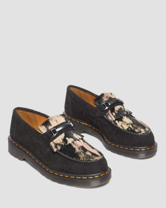 Dr. Martens Adrian Snaffle Hair-on Loafer Black/Beige | SN-DM84482