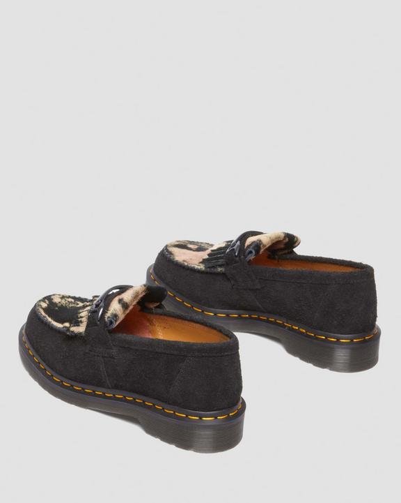 Dr. Martens Adrian Snaffle Hair-on Loafer Black/Beige | SN-DM84482