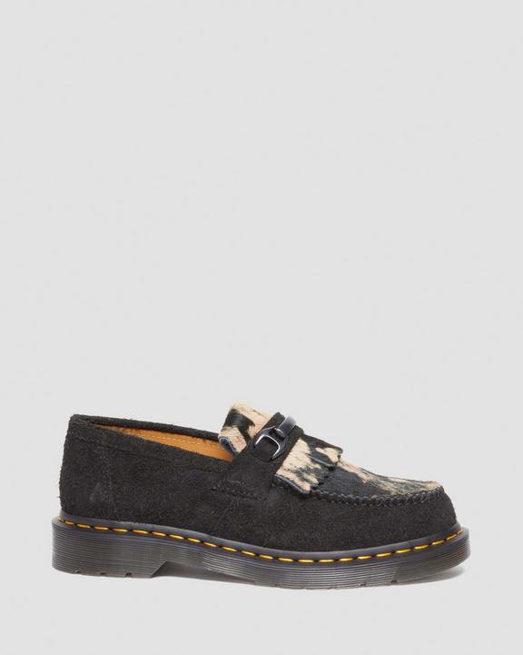 Dr. Martens Adrian Snaffle Hair-on Loafer Black/Beige | SN-DM84482