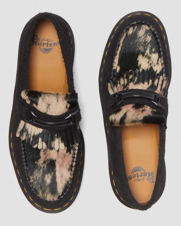 Dr. Martens Adrian Snaffle Hair-on Loafer Black/Beige | SN-DM84482