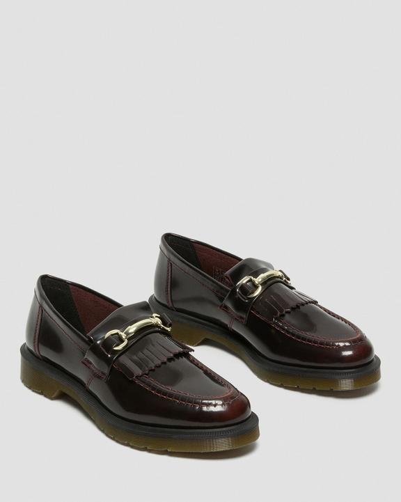Dr. Martens Adrian Snaffle Smooth Leather Kiltie Loafers Rosa Vermelhas | SN-DM84493