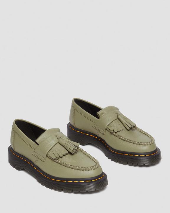 Dr. Martens Adrian Virginia Leather Tassel Loafers Verde Oliva | SN-DM84497