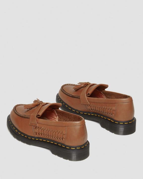 Dr. Martens Adrian Woven Leather Tassel Loafers Marrom | SN-DM85003