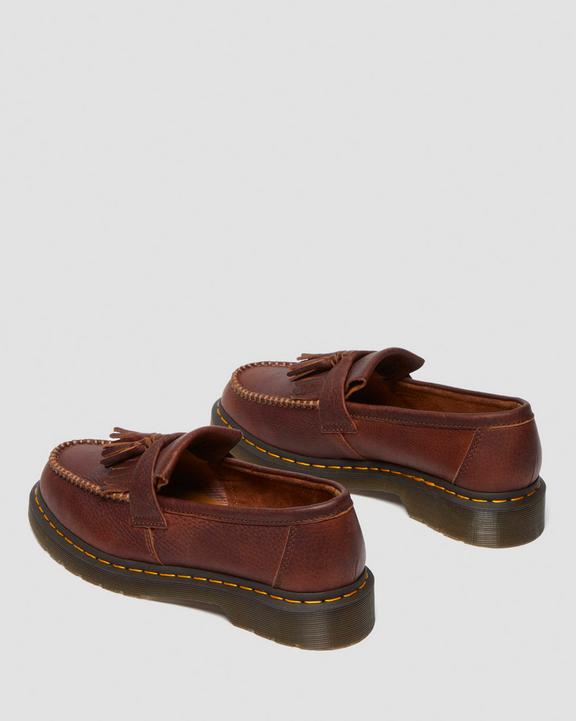 Dr. Martens Adrian Yellow Stitch Ambassador Leather Loafers Marrom | SN-DM84489