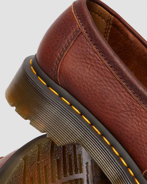 Dr. Martens Adrian Yellow Stitch Ambassador Leather Loafers Marrom | SN-DM84489