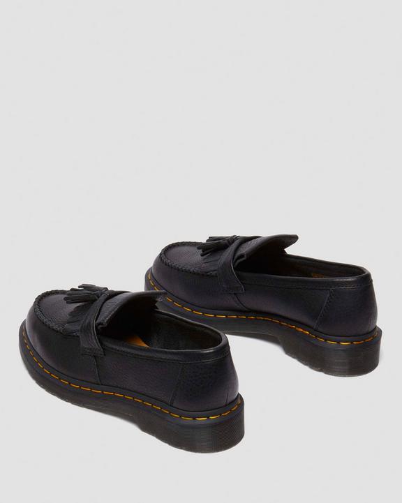 Dr. Martens Adrian Yellow Stitch Ambassador Leather Loafers Pretas | SN-DM84502