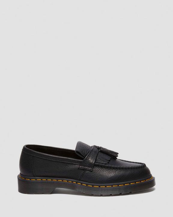 Dr. Martens Adrian Yellow Stitch Ambassador Leather Loafers Pretas | SN-DM84502