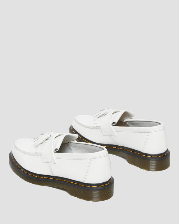 Dr. Martens Adrian Yellow Stitch Leather Tassel Loafers Branco | SN-DM84477