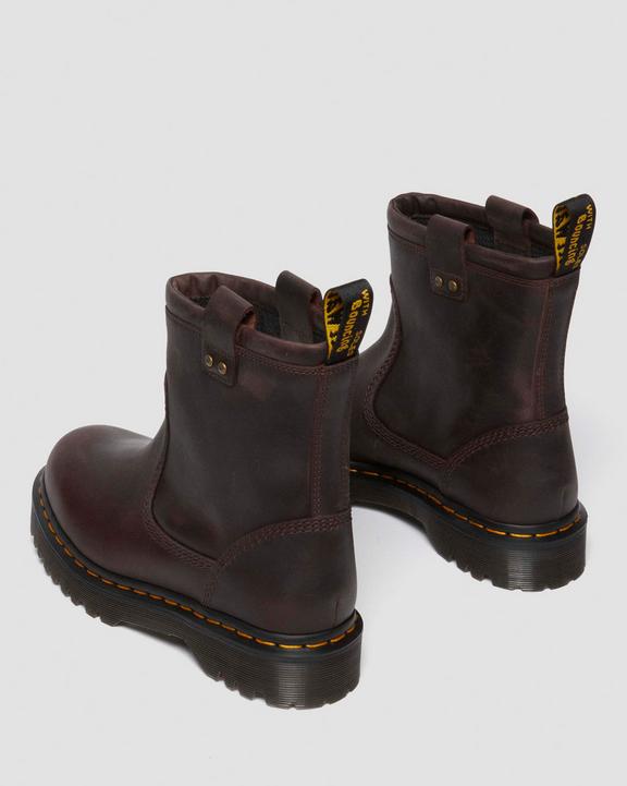 Dr. Martens Anistone Lo Leather Biker Boots Marrom Escuro | SN-DM84702