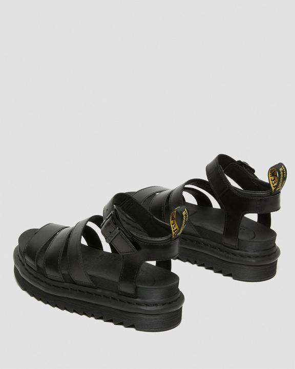 Dr. Martens Blaire Brando Leather Strap Sandals Pretas | SN-DM84636