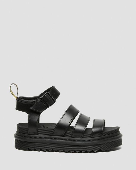 Dr. Martens Blaire Brando Leather Strap Sandals Pretas | SN-DM84636