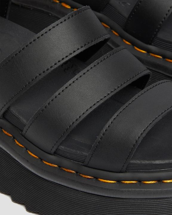 Dr. Martens Blaire Hydro Leather Platform Strap Sandals Pretas | SN-DM84710