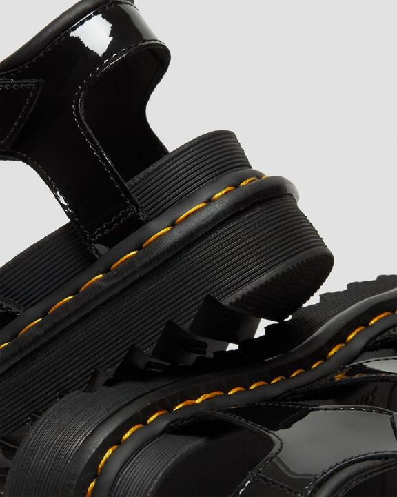 Dr. Martens Blaire Patent Leather Strap Sandals Pretas | SN-DM84625