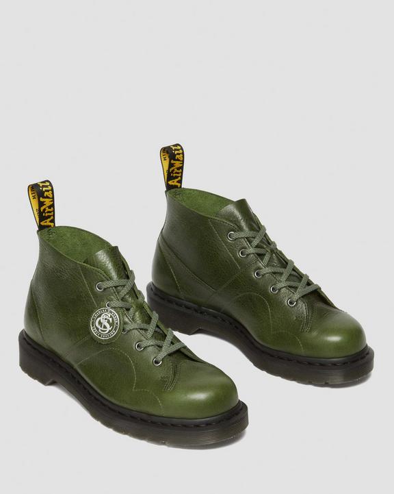 Dr. Martens Church Buckingham Leather Monkey Boots Verdes | SN-DM84265