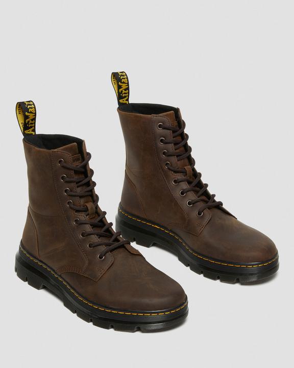 Dr. Martens Combs Crazy Horse Leather Casual Boots Marrom | SN-DM84410